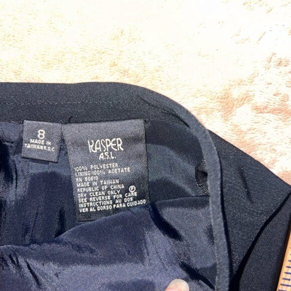 Kasper A.S.L Women 8 Black Pencil Lined Back Slip Office Career Skirt‎ (M) - Picture 5 of 6